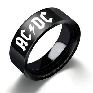 New AC/DC black ring sz 12